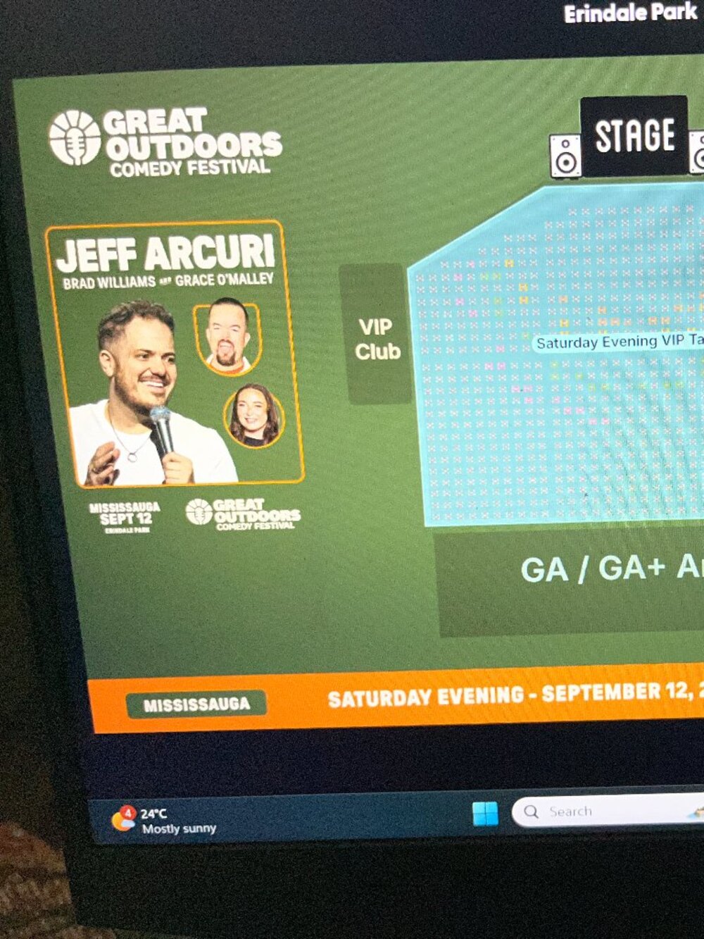 JEFF ARCURI Sept.12 7:30pm show VIP Table 2 tickets